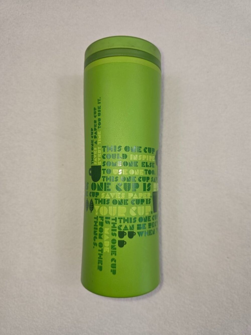 Starbucks 12 Oz Green Reusable Coffee Cup Travel Tumbler